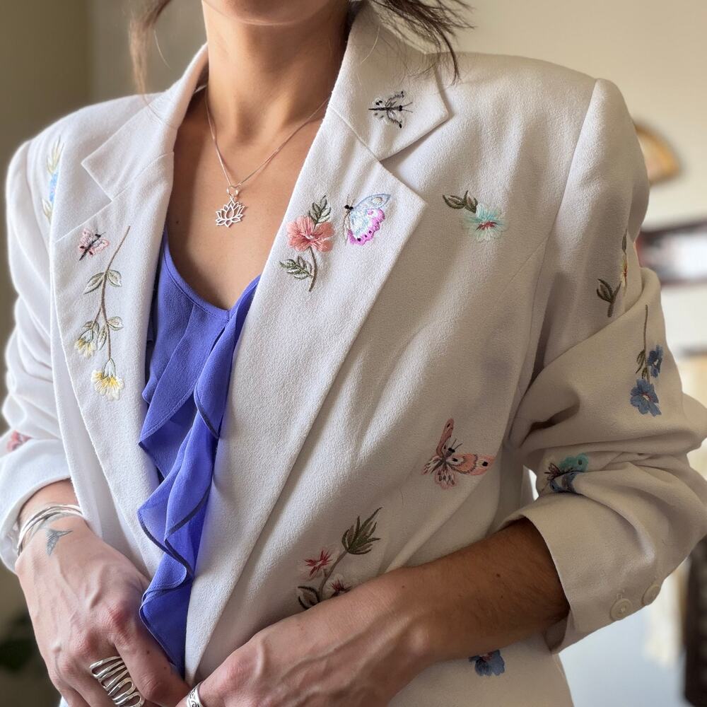 90s Vintage Embroidered Blazer